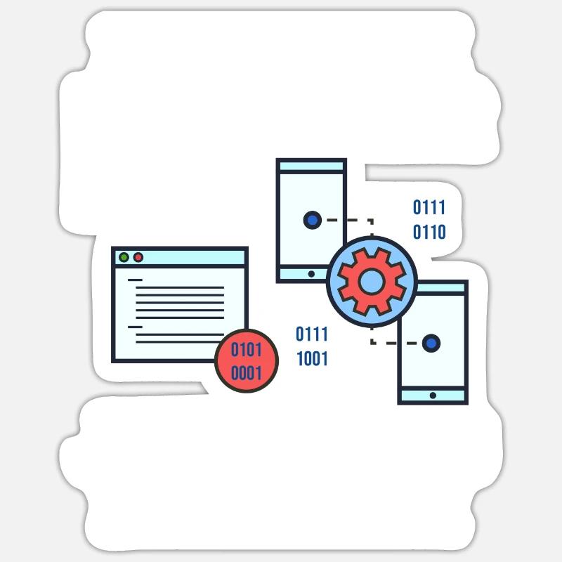 Programmeur Programmation Ordinateur Développeur Pc Sticker taille S (10 x 10 cm)