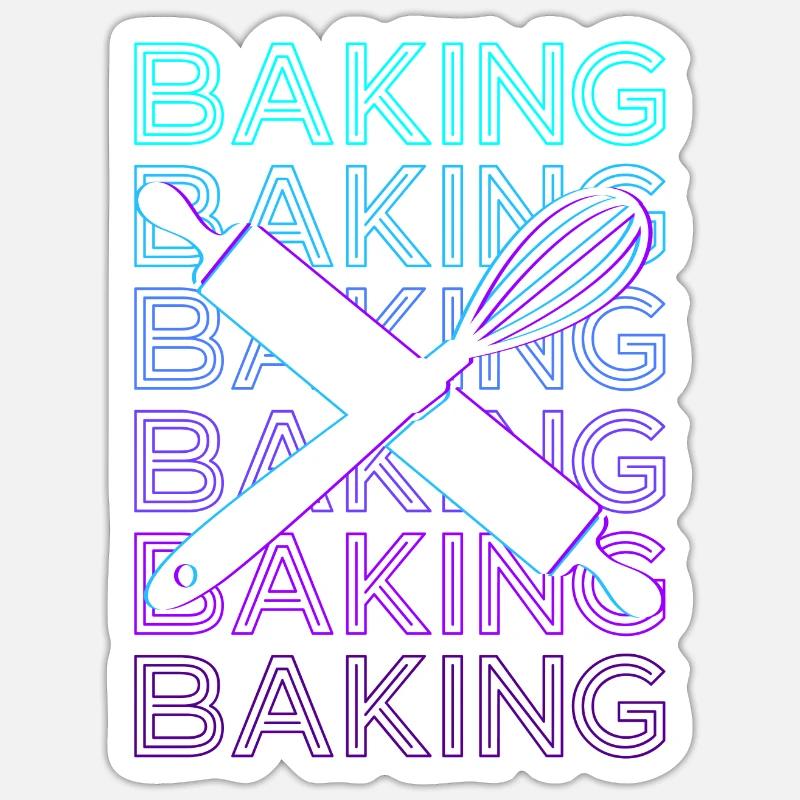Backen Bäcker Backen Retro Geschenk Sticker Größe S (10 x 10 cm)