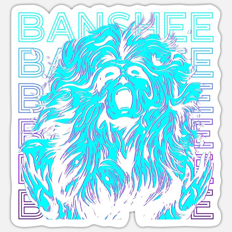 Banshee Irische Legenden Folklore Retro Geschenk Sticker Größe S (10 x 10 cm)