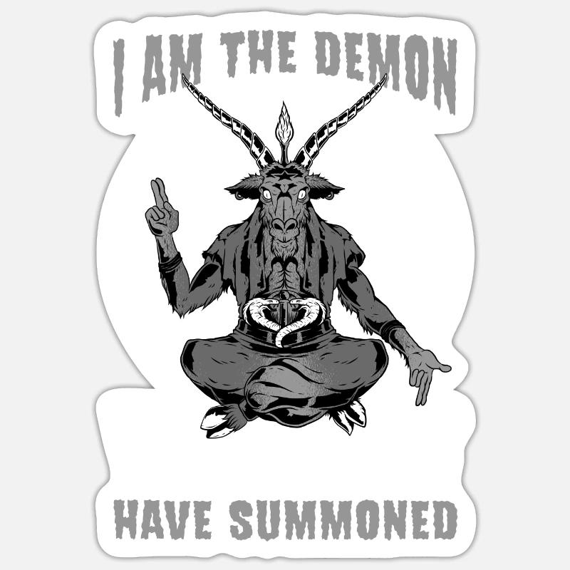 Baphomet Chèvre Cadeau Occulte - Sticker taille S (10 x 10 cm) - blanc mat