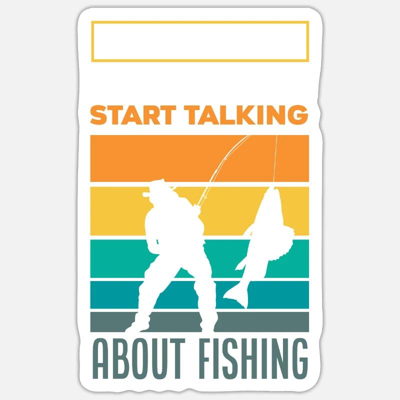 Cadeau amusant de pêcheur - Sticker taille S (10 x 10 cm) - blanc mat