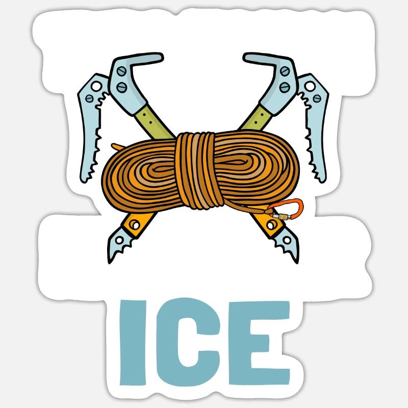 Eisklettern Bergsteigen Klettern Bergsteiger Sticker Größe S (10 x 10 cm)