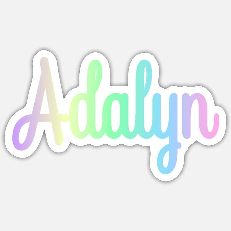 ADALYN Rainbow Minimalist Cursive Sticker size S (10 x 10 cm)