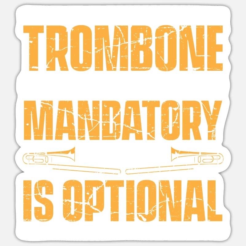 Trombone - Sticker taille S (10 x 10 cm) - blanc mat