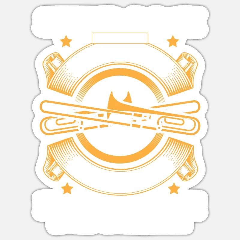 Trombone - Sticker taille S (10 x 10 cm) - blanc mat