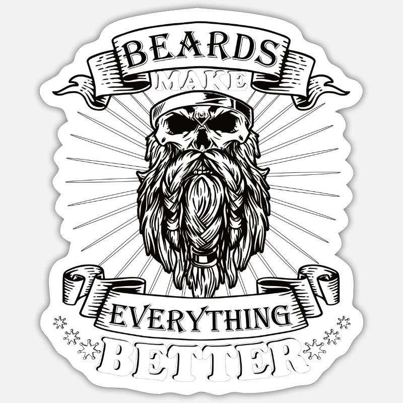 Bärte machen alles Besser - Sticker Größe S (10 x 10 cm) - Mattweiß