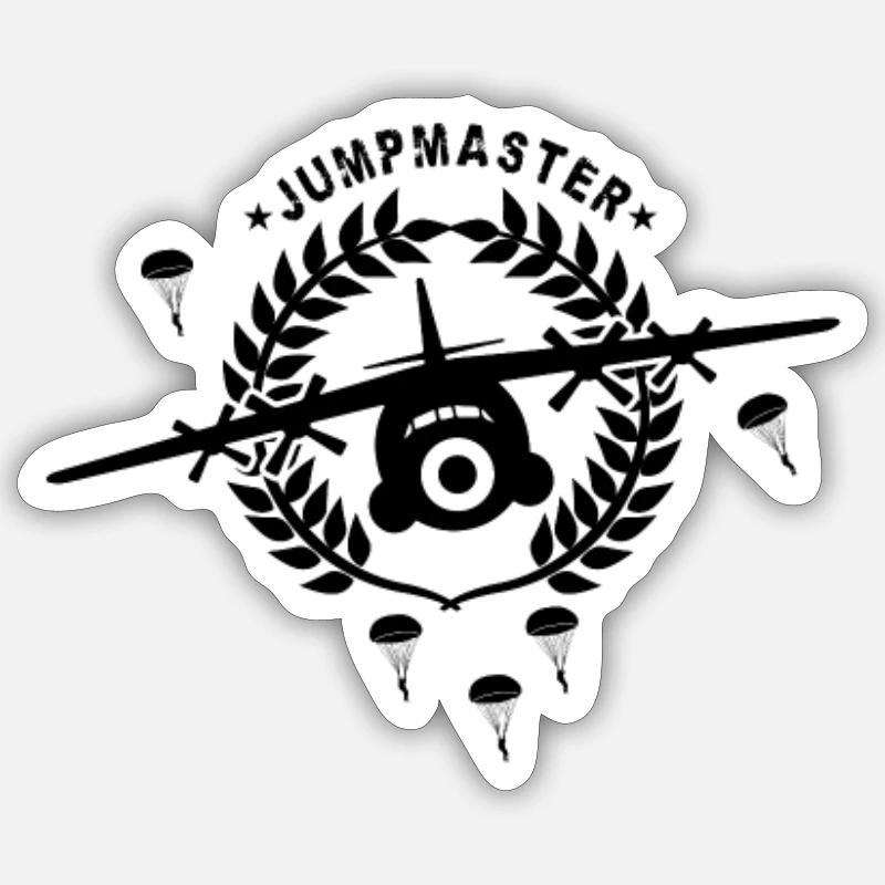 Jumpmaster parachutiste - Sticker taille S (10 x 10 cm) - blanc mat
