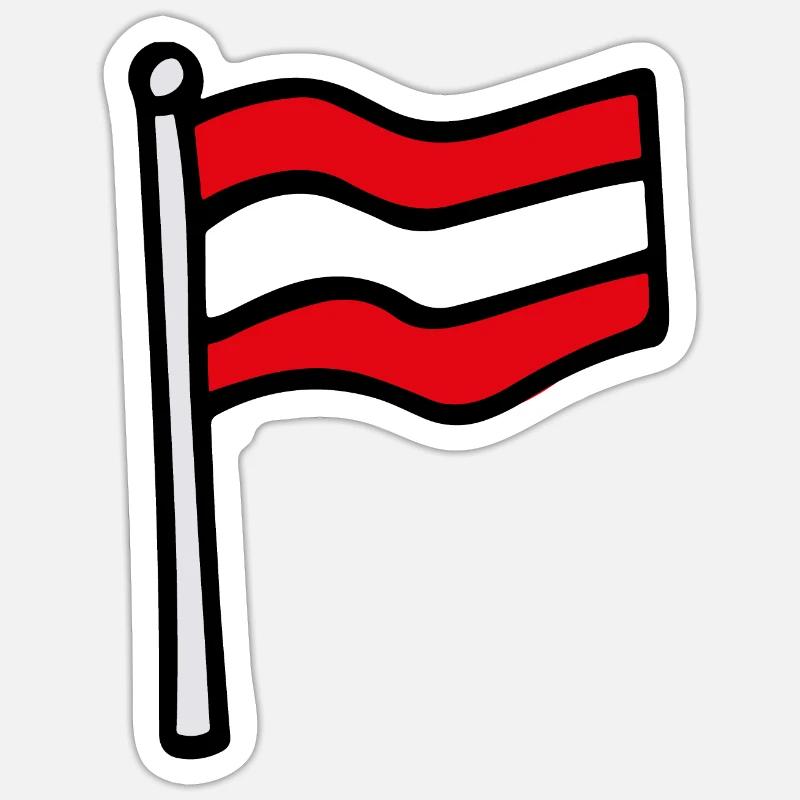 Austria Flag - Sticker size S (10 x 10 cm) - white matte