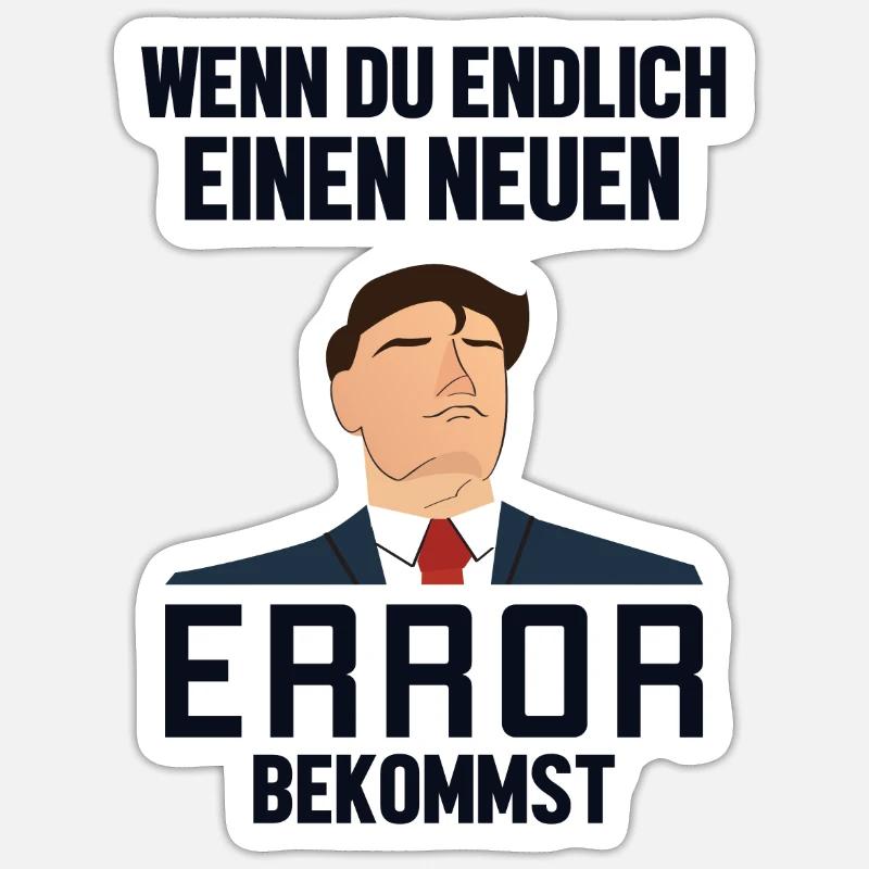 Neuen Error Bekommen Developer Coder Programmierer Sticker Größe S (10 x 10 cm)