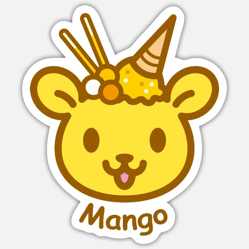Eisbär Mango - Sticker Größe S (10 x 10 cm) - Mattweiß