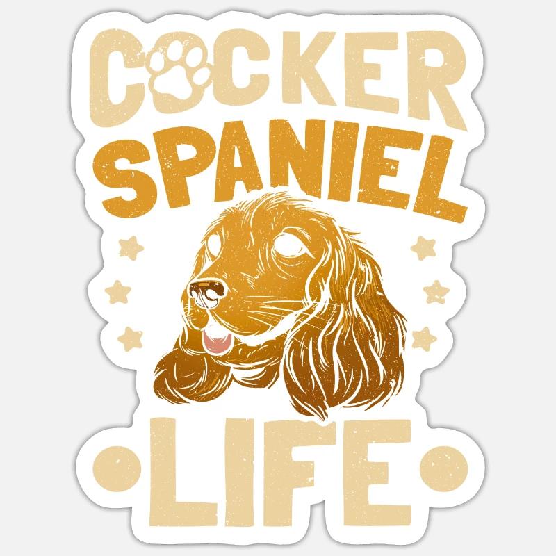 Cocker Spaniel Besitzer Cocker Spaniel Leben Sticker Größe S (10 x 10 cm)