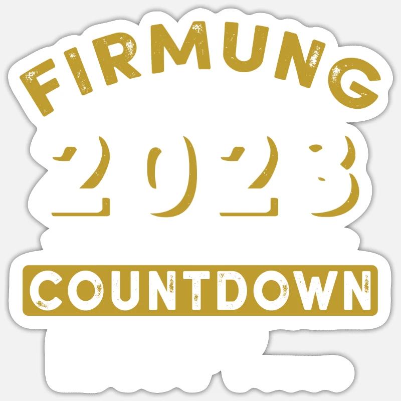 Firmung 2023 der Countdown läuft - Sticker Größe S (10 x 10 cm) - Mattweiß