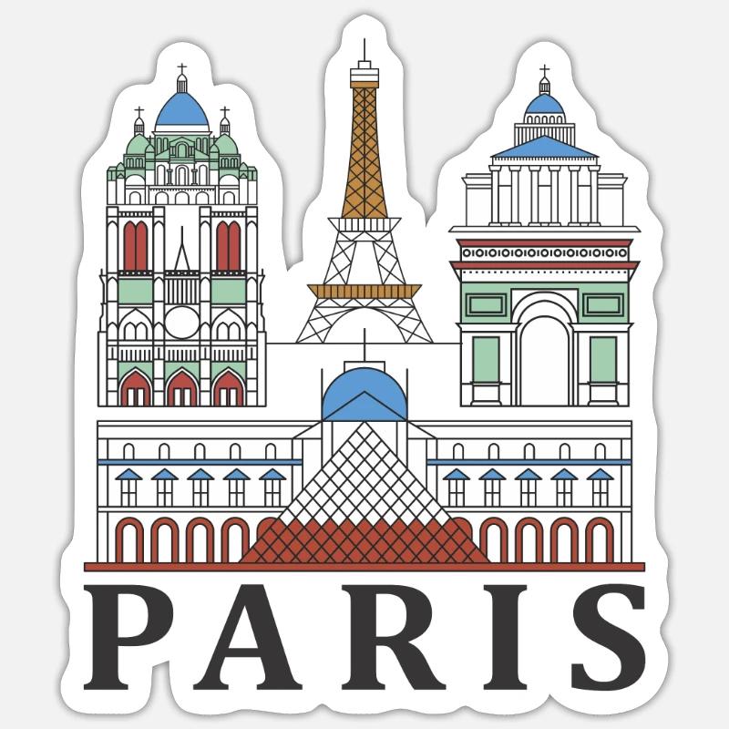 Paris - Sticker size S (10 x 10 cm) - white matte