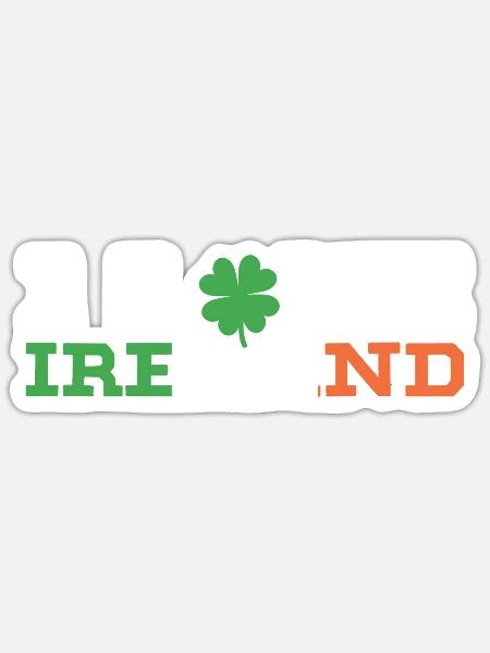 Ich Liebe Irland Ire Irisch St. Patricks Day - Sticker Größe S (10 x 10 cm) - Mattweiß