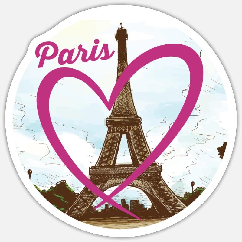Paris - Sticker Größe S (10 x 10 cm) - Mattweiß