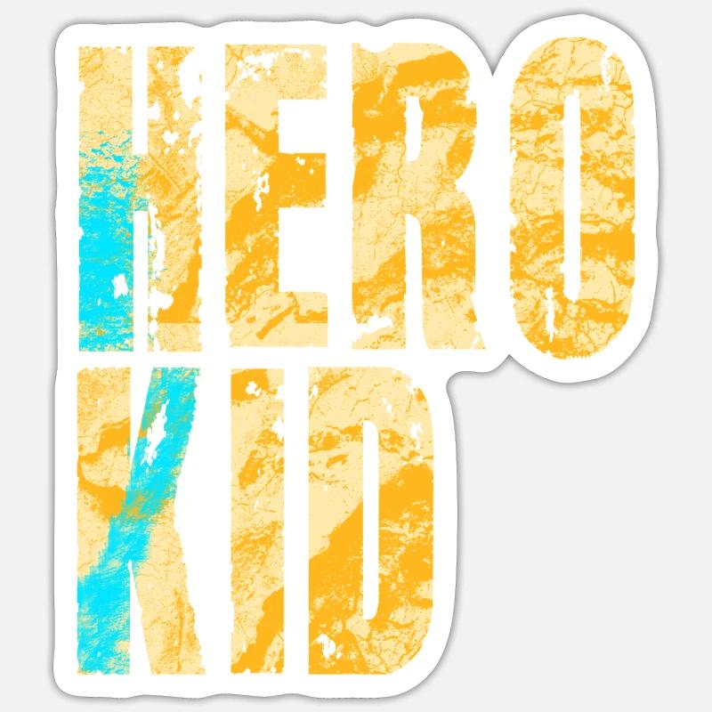 Héros Kid - Sticker taille S (10 x 10 cm) - blanc mat