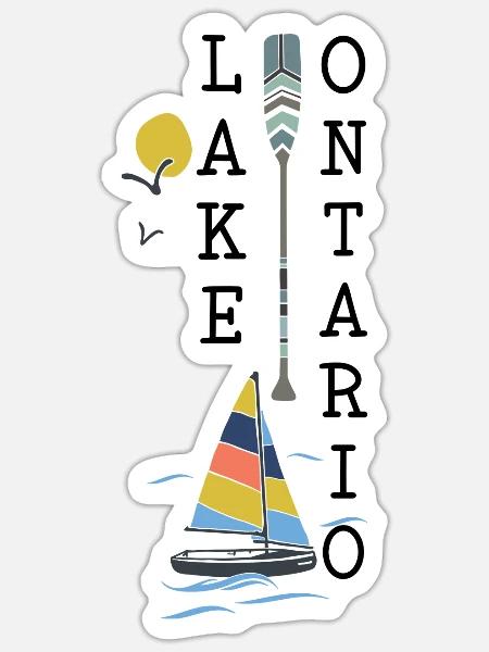 Lake Ontario Urlaub Lake House Boots Geschenk - Sticker Größe S (10 x 10 cm) - Mattweiß