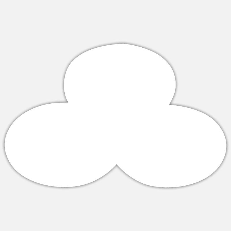 Three White Ovals - Sticker size S (10 x 10 cm) - white matte