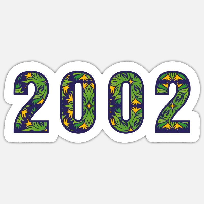 2002 Année Verte - Sticker taille S (10 x 10 cm) - blanc mat