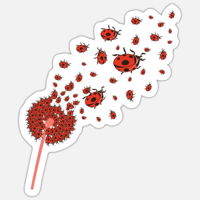Ladybug Pusteflower Gift Idea Ladybug Sticker size S (10 x 10 cm)