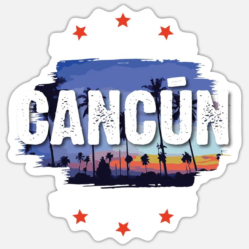 Cancun - Sticker taille S (10 x 10 cm) - blanc mat