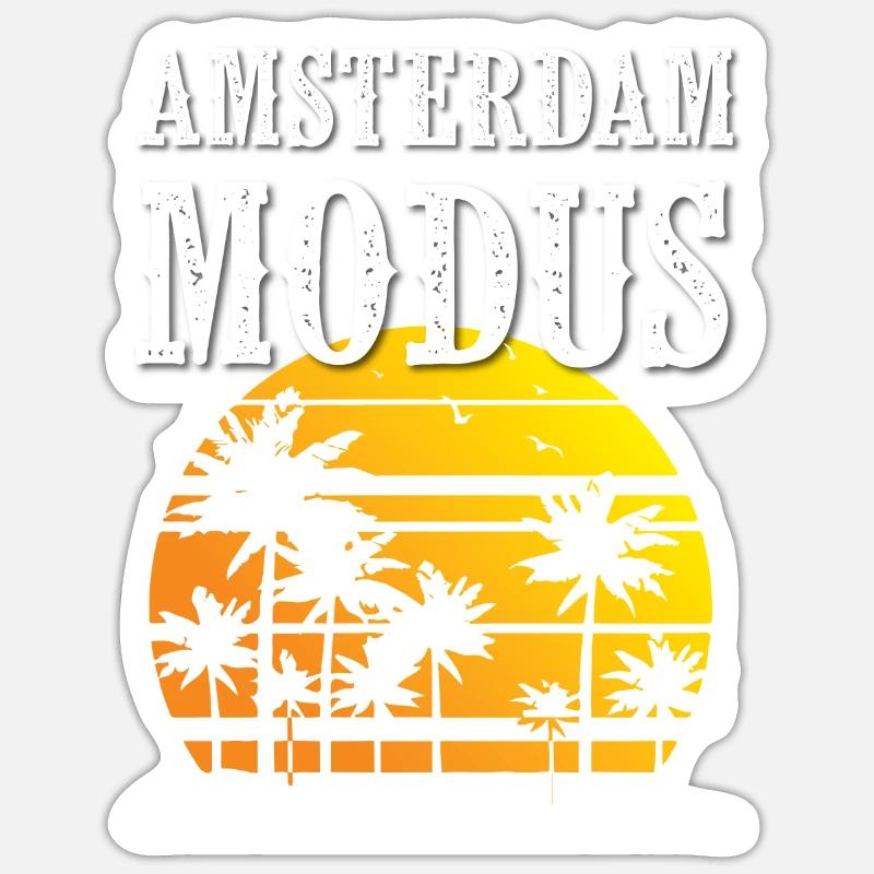 Amsterdam Mode - Sticker size S (10 x 10 cm) - white matte