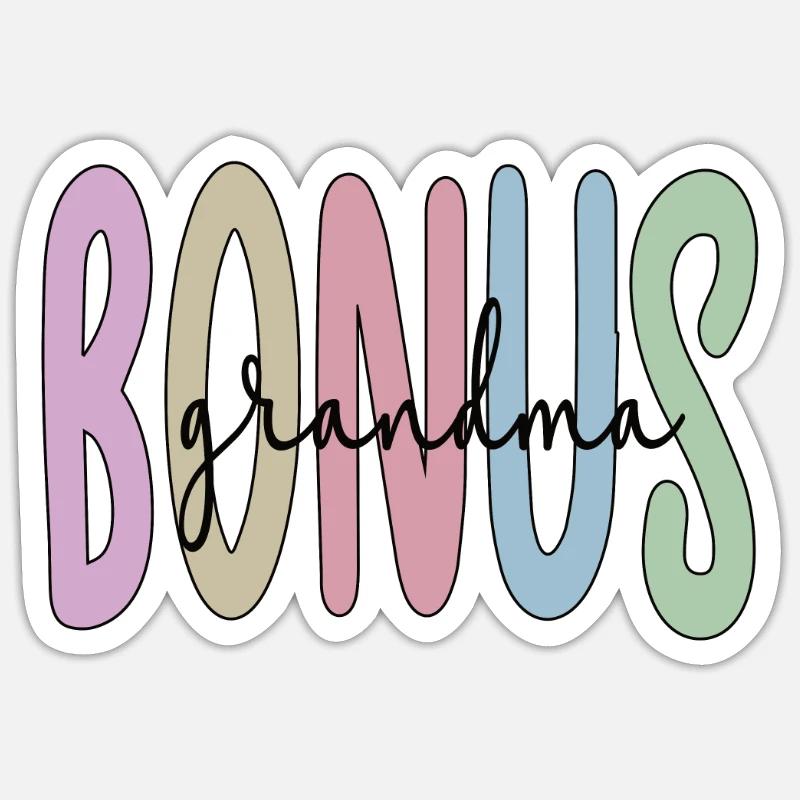 Stolze Bonus-Oma Geschenk Beste Stiefgroßmutter - Sticker Größe S (10 x 10 cm) - Mattweiß