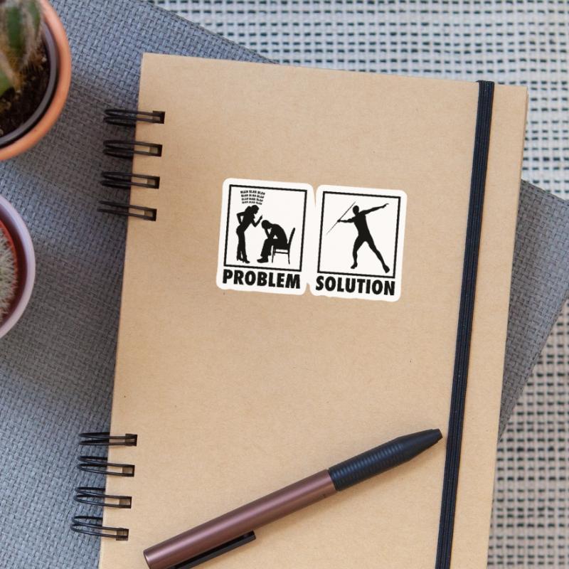 Athletics Athletes Statement Problem Solution. Sticker size S (10 x 10 cm)