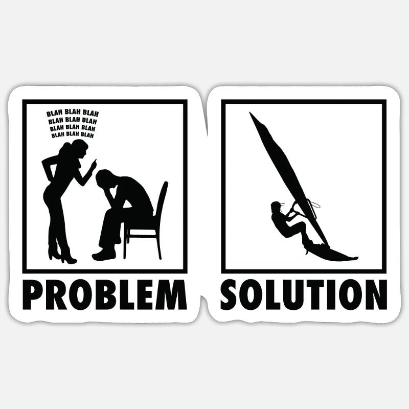 Windsurfing Windsurfer Statement Problem Solution. Sticker Größe S (10 x 10 cm)