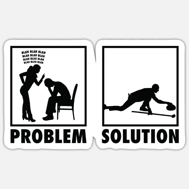 Curling Winter Sports Athletes Statement Problem - Sticker size S (10 x 10 cm) - white matte
