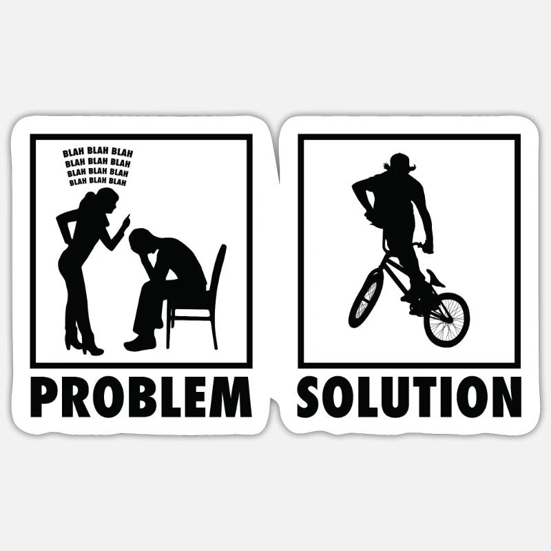 BMX Bikers Statement Solution au problème. Sticker taille S (10 x 10 cm)