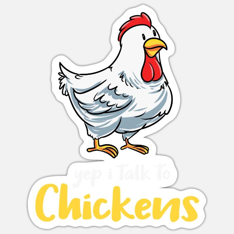 Hühner - Sticker Größe S (10 x 10 cm) - Mattweiß