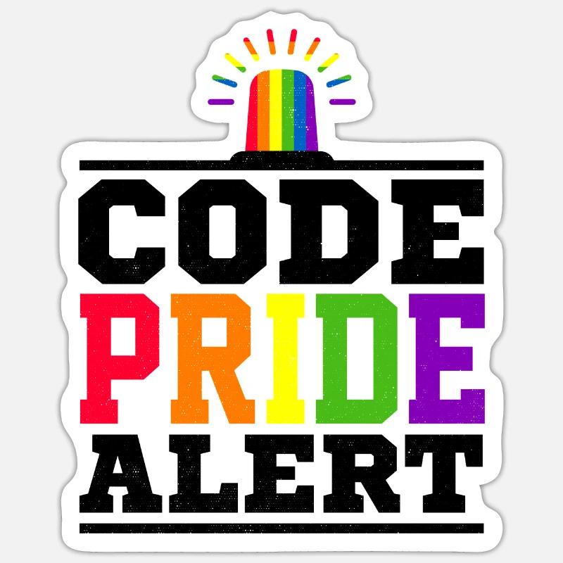 Code Pride Alert Bisexual Lesbian Love Asexual Tra Sticker Größe S (10 x 10 cm)