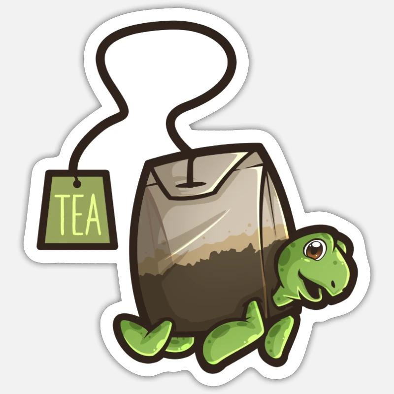 Tea Turtle - Sticker size S (10 x 10 cm) - white matte