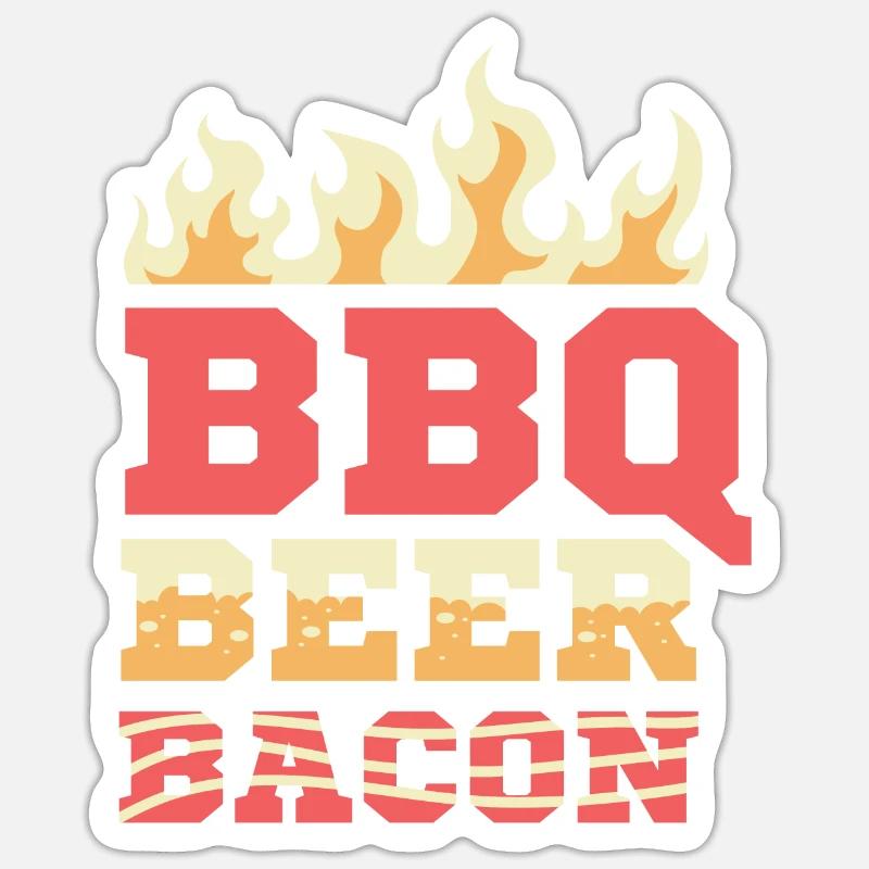 BBQ Bier Speck Starker Trinker Geschenk Sticker Größe S (10 x 10 cm)
