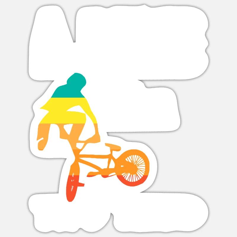 BMX Biker Racing Cascade - Sticker taille S (10 x 10 cm) - blanc mat