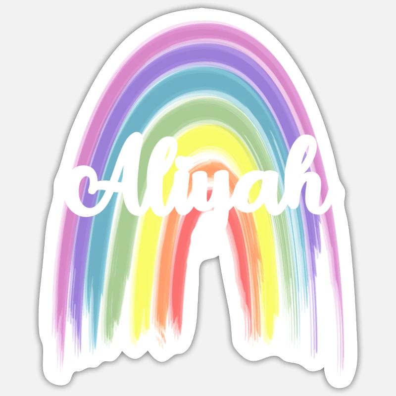 ALIYAH Rainbow Cursive Sticker Größe S (10 x 10 cm)