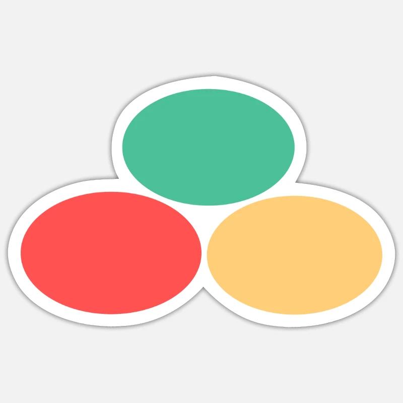 Trois points- Vert- Rouge- Jaune Sticker taille S (10 x 10 cm)