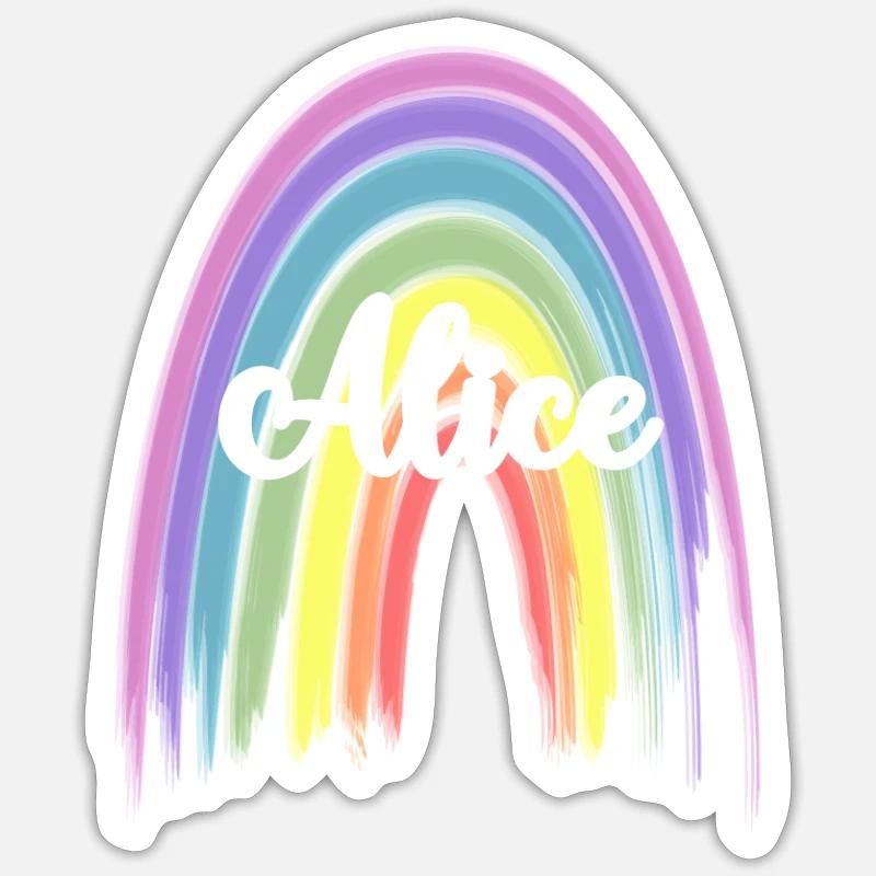 ALICE Rainbow Cursive Sticker Größe S (10 x 10 cm)