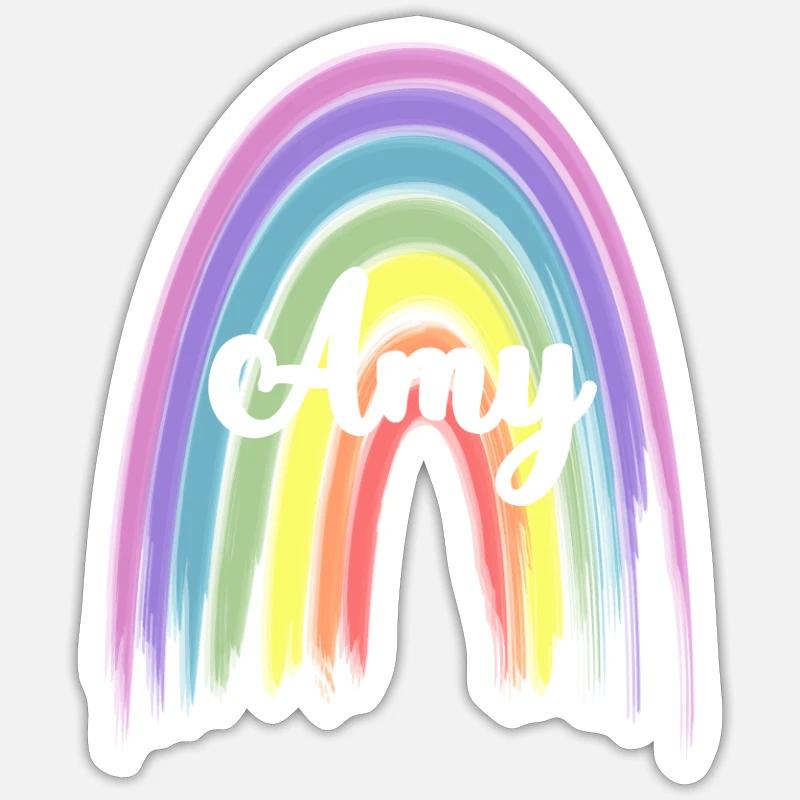 ADALYN Rainbow Cursive - Sticker taille S (10 x 10 cm) - blanc mat