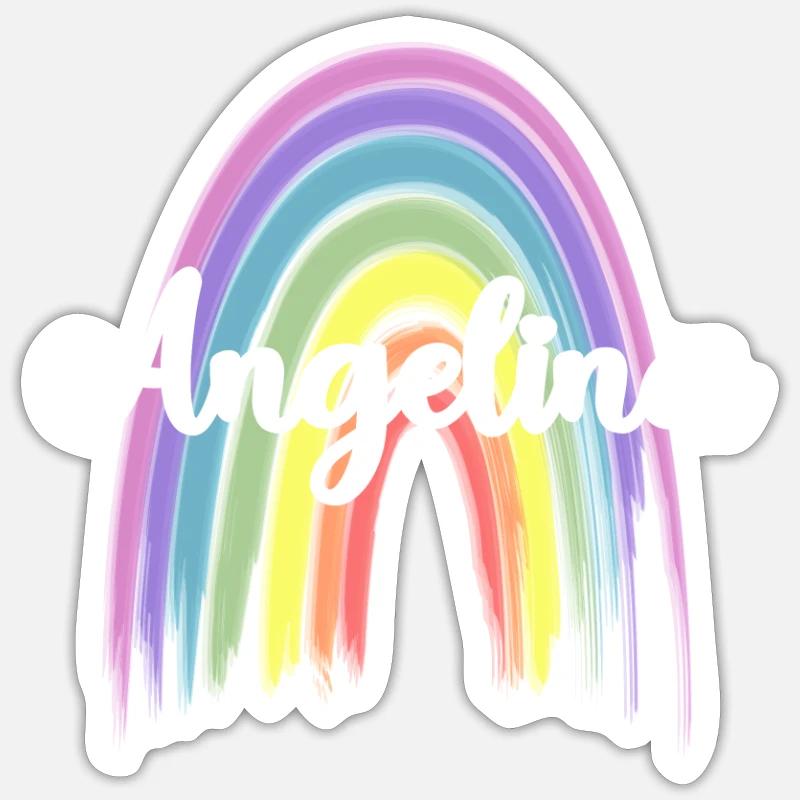ADDISON Rainbow Cursive - Sticker taille S (10 x 10 cm) - blanc mat