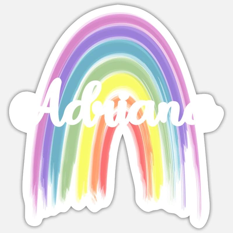 ADRIANA Rainbow Cursive Sticker taille S (10 x 10 cm)
