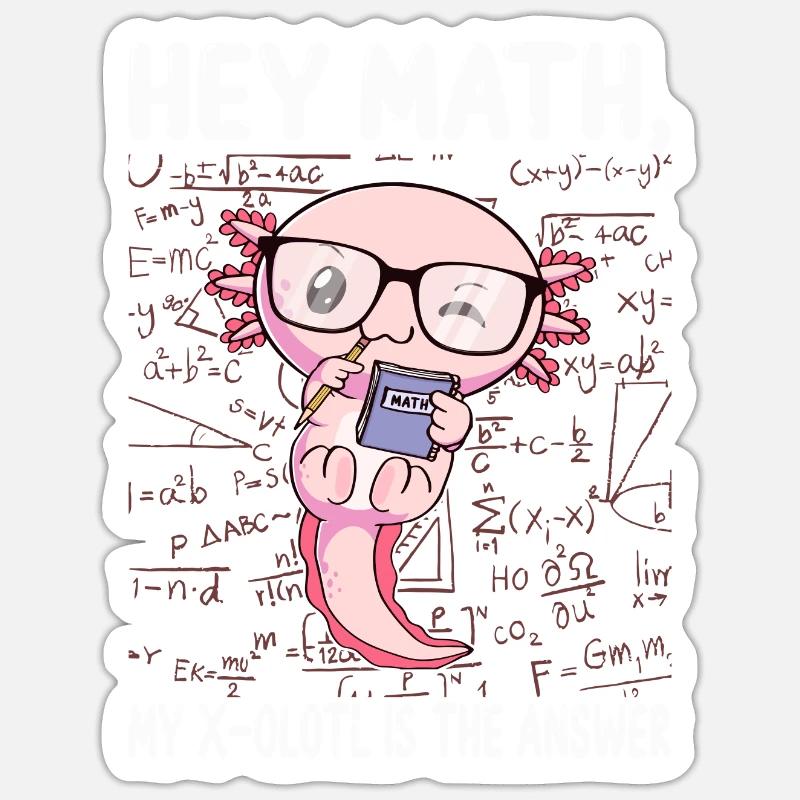 Drôle Math Axolotl Math Cadeau Sticker taille S (10 x 10 cm)