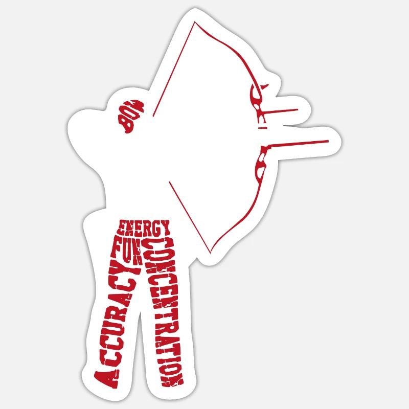 Archer Archer Nuage de mots - Sticker taille S (10 x 10 cm) - blanc mat