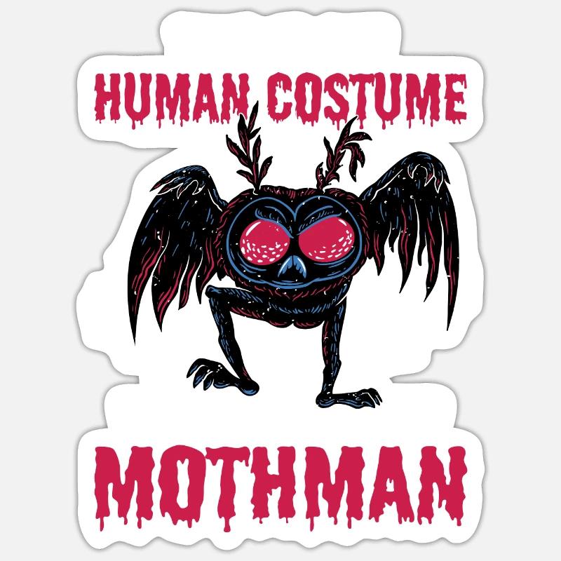 Mottenmann-Geschenk - Sticker Größe S (10 x 10 cm) - Mattweiß