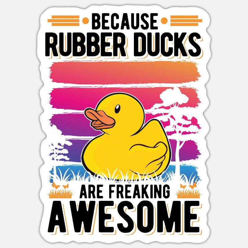Rubber Duck Gift Squeaky Duck Bathing Duck - Sticker size S (10 x 10 cm) - white matte