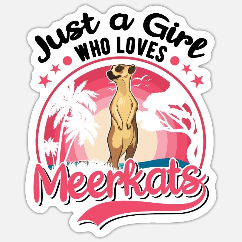 Erdmännchen Mädchen Meerkat Sticker Größe S (10 x 10 cm)