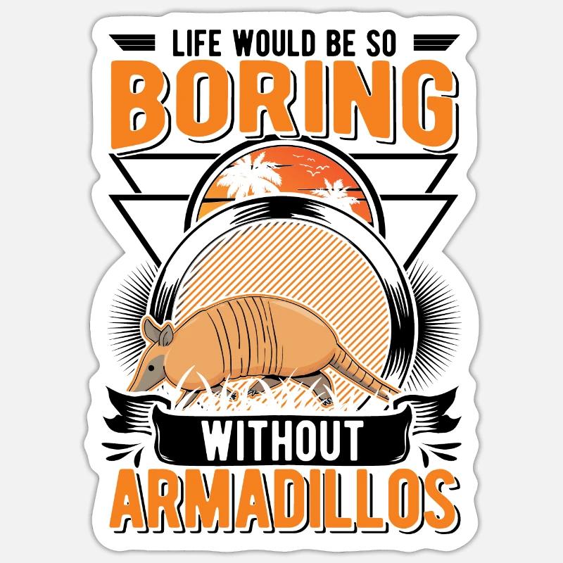 Gürteltier Geschenk Armadillo - Sticker Größe S (10 x 10 cm) - Mattweiß