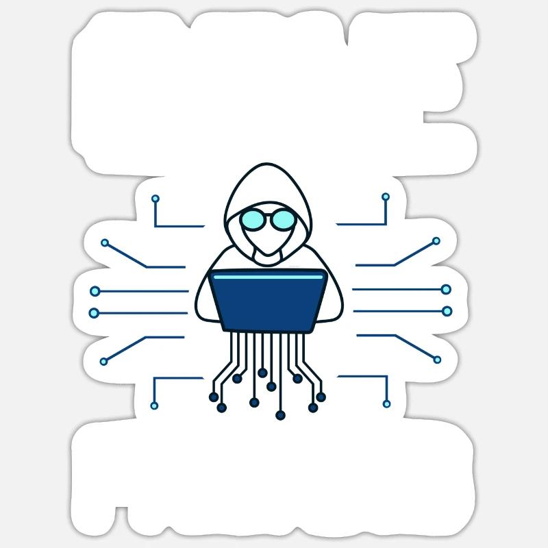Ethical Hacker Sicherheit Computer Hacking - Sticker Größe S (10 x 10 cm) - Mattweiß