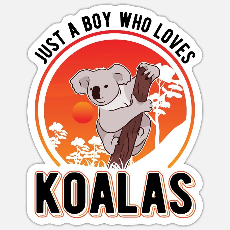 Koala Junge Koalabär - Sticker Größe S (10 x 10 cm) - Mattweiß